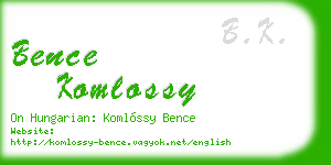 bence komlossy business card