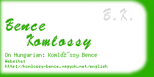 bence komlossy business card